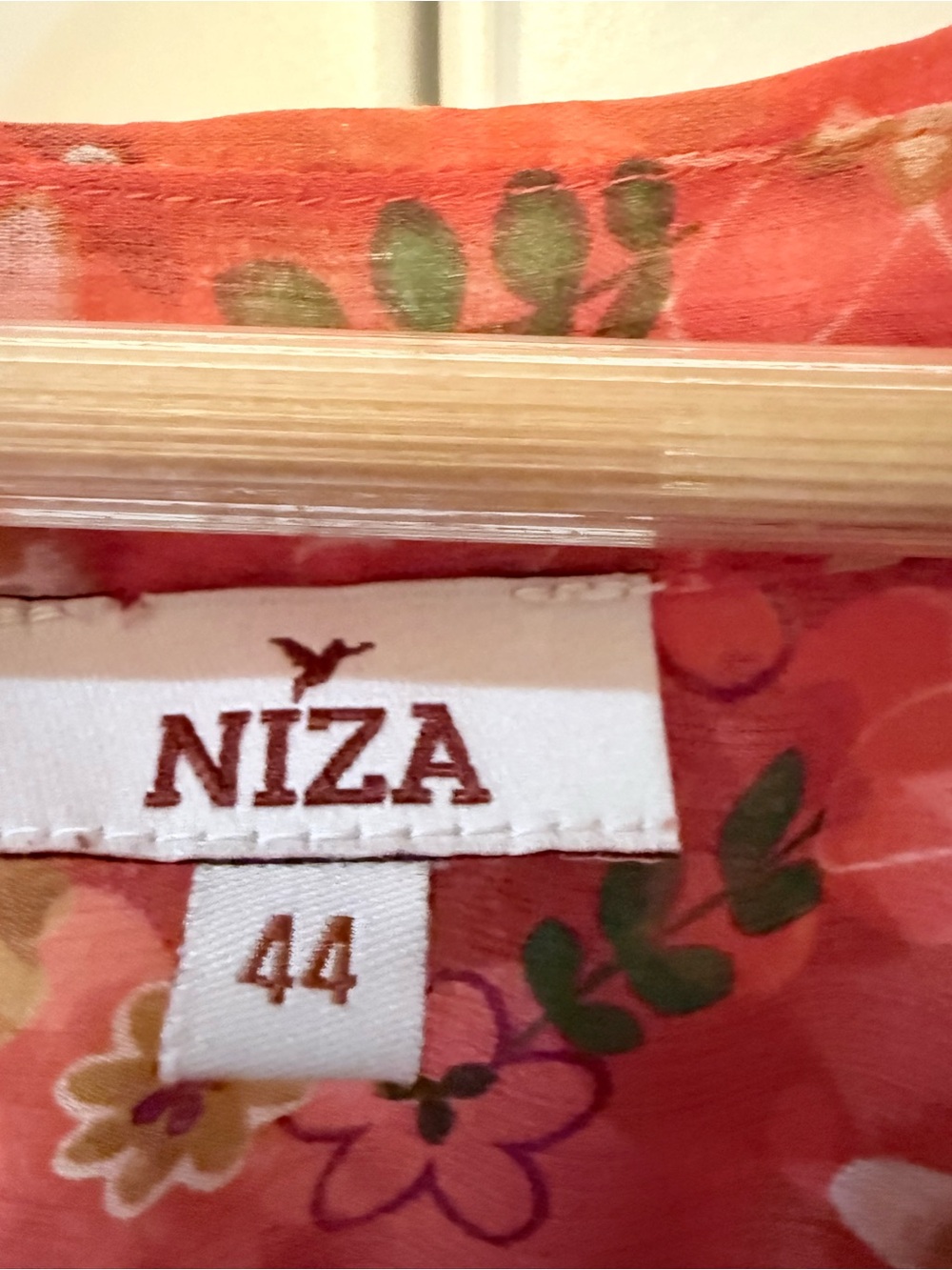 Niza Floral Button-Front Sheer Tiered Dress in Pink & Coral Size XL - Picture 3 of 10